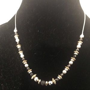 NWT. Nine West. Silver/Grey/Gold beaded necklace!